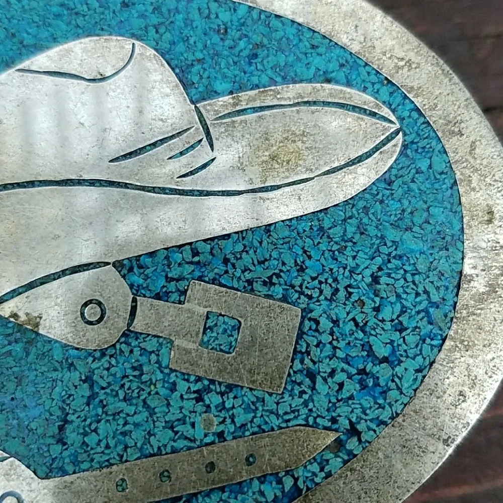 Vintage Cowboy Hat & Spurs Belt Buckle